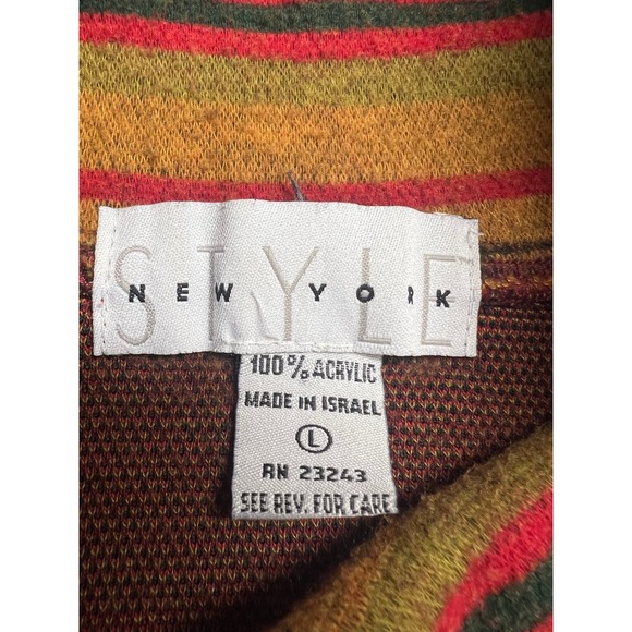 VTG Womens Large Quarter Zip Funnel Neck Sweater Fleece Aztec Southwestern - Picture 5 of 12